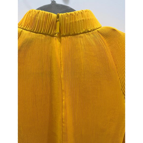 TIBI Pleated Cropped High Neck Top in Sunday Yellow Sz XS - Picture 9 of 10